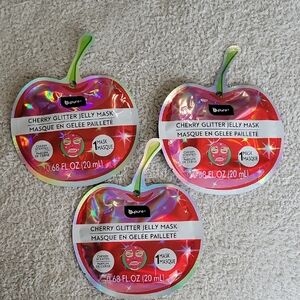 3-Cherry Glitter Jelly Mask - Red